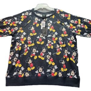 NWT Torrid 1X Disney All Over Mickey Mouse Cozy Fleece Pullover Sweatshirt Top